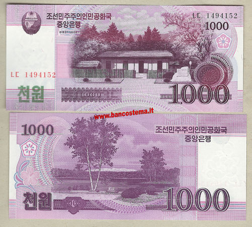 Korea North P64 1.000 Won 2008 unc