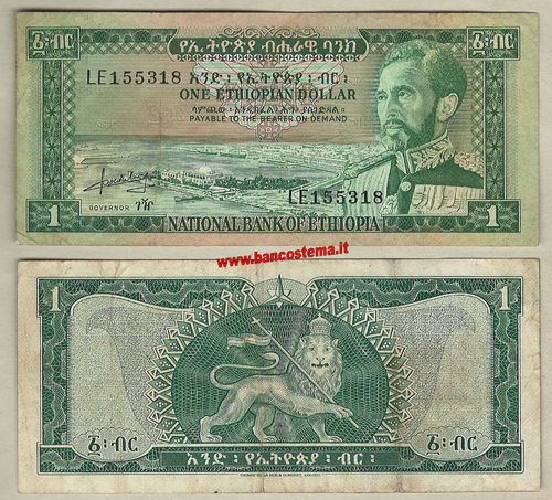 Ethiopia P25 1 dollar nd (1966) VF