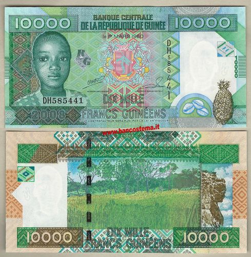 Guinea P42b 10.000 Francs 2008 unc