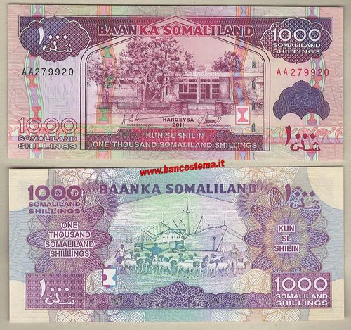 Somaliland P20a 1.000 Shillings 2011 unc