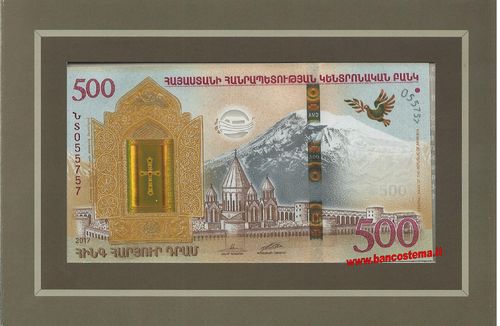 Armenia 500 Dram commemorativa 2017 unc + folder