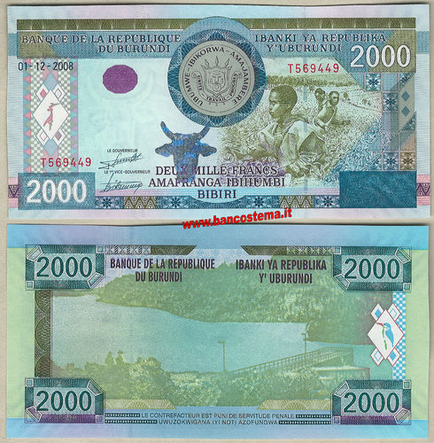 Burundi P47 2.000 Francs 01.12.2008 unc