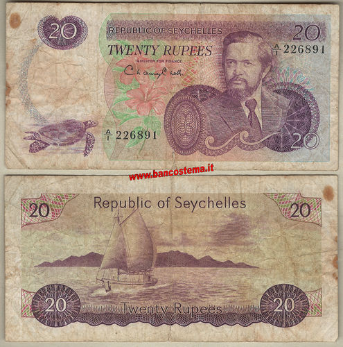 Seychelles P20 20 Rupees nd1977 f