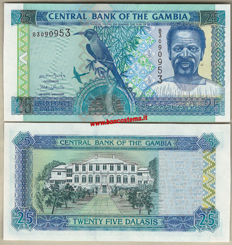 Gambia P22a 25 Dalasis (2001) aunc