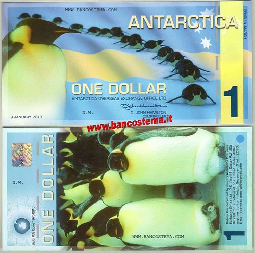 Antartica 1 dollar 9.01.2010 unc polymer