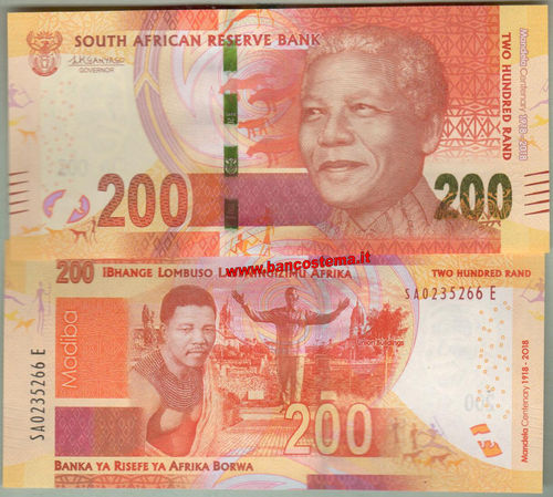 South Africa P147 200 Rand (2018) commemorativo unc