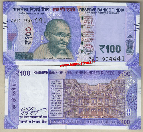 India 100 Rupies 2018 unc