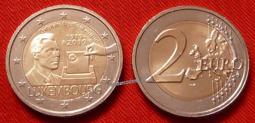 Lussemburgo 2 euro commem.100º anniversario del suffragio universale in Lussemburgo 2019 FDC