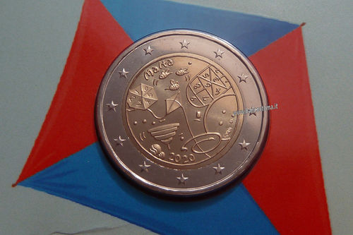 Malta 2 euro commemorativo 2020 "Giochi 5ª moneta serie "Dai Bambini con Solidarietà" coincard FDC