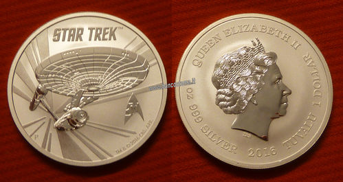Tuvalu 1 dollar Star Trek oncia 2016 unc