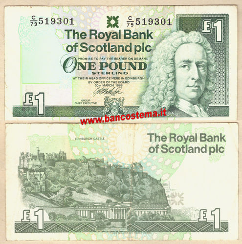 Scotland P351d 1 Pound 30.03.1999 RBS vf