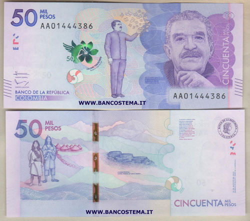 Colombia P462 50.000 Pesos 19.08.2015 (2016) unc