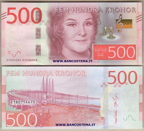 Sweden P73 500 Kroner 2016 unc