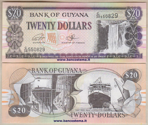 Guyana P30f 20 dollars (2016) unc