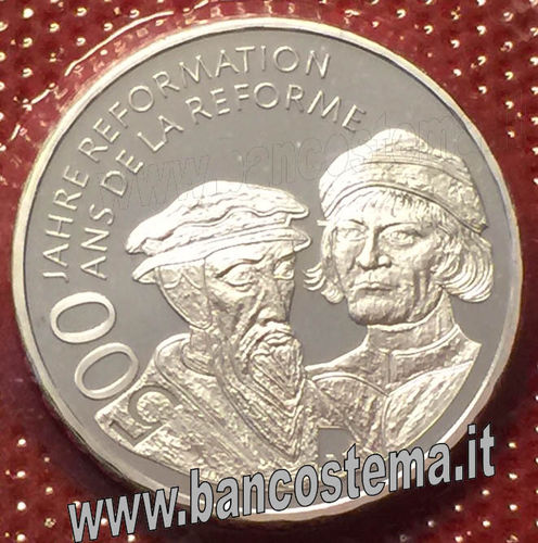 Svizzera km165 20 Francs argento 500 anni di riforma 2017 commemorativa fdc
