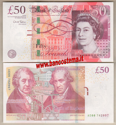 Great Britain P393a 50 pounds 2016 unc-  AE66 sign.Chris Salmon