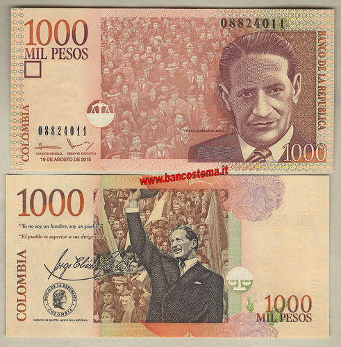 Colombia P456t 1.000 pesos 2015 unc
