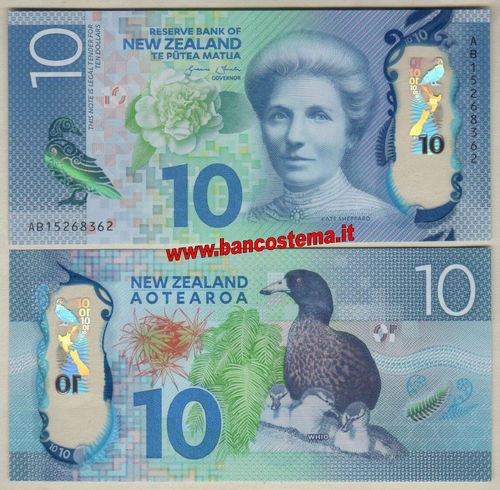 New Zealand P192 10 Dollars 2015 (2016) unc polymer