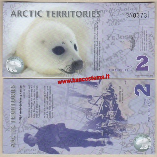 Arctic Territories 2 Dollars polo nord 2010 unc - polymer