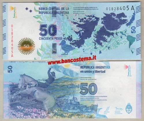 Argentina P362 50 Pesos 2015 unc