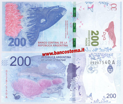 Argentina P364 200 Pesos nd 2016 serie A unc