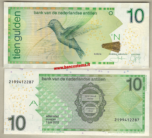 Netherlands Antilles P28f 10 Gulden 2012 unc