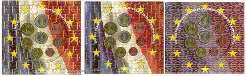 Francia serie zecca euro 1999-2000-2001 Fdc 8 valori