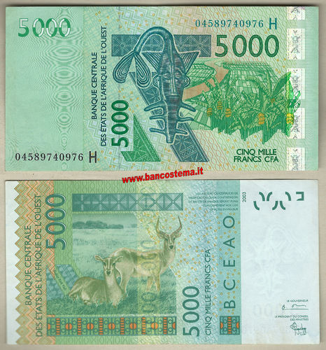 Niger P617Hb 5.000 Francs 2004 VF - W.A.S let.H