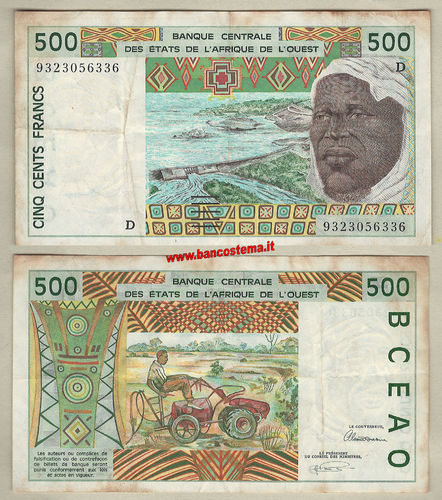 Guinea Bissau P910Se 500 Francs 2000 VGF - W.A.S. let.S