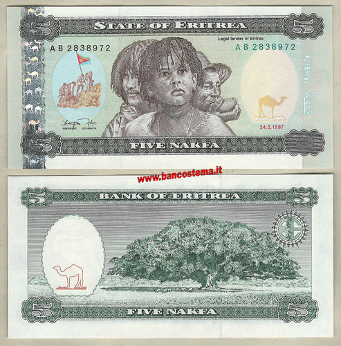 Eritrea P2 5 Nakfa 24.05.1997 SERIE AA unc