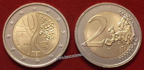 Estonia 2 euro commemorativo indipendenza 2017 fdc