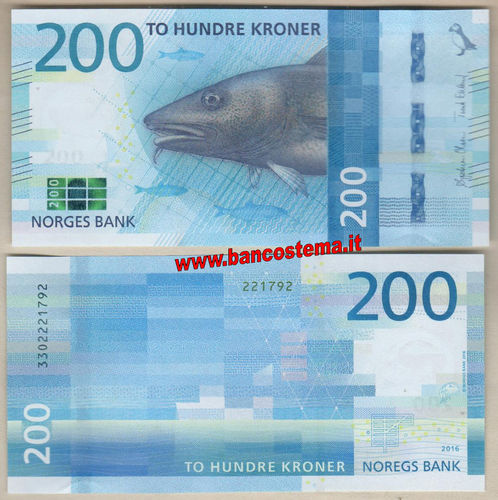 Norway 200 Kroner 2016 (2017) unc