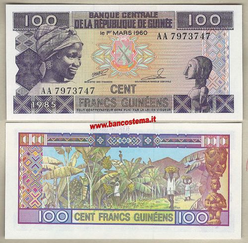Guinea P30a 100 Francs 1985 unc