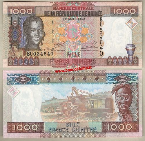 Guinea P40 1.000 Francs 2006 unc