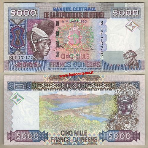 Guinea P41a 5.000 Francs 2006 unc