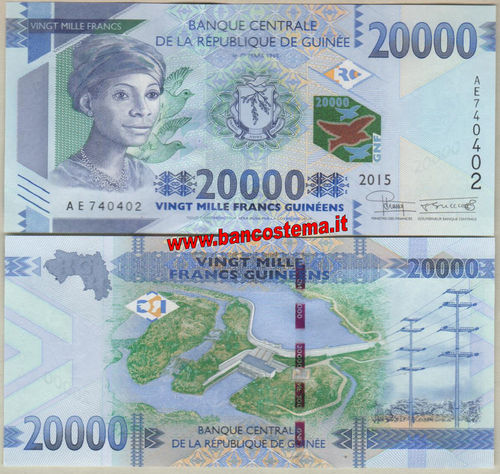 Guinea P50 20.000 Francs 2015 unc