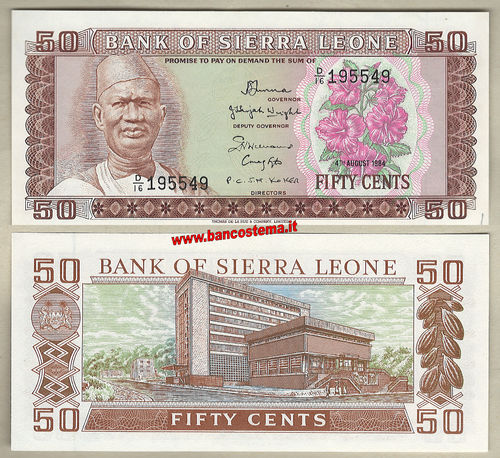 Sierra Leone P4e 50 Cents 4.08.1984 unc