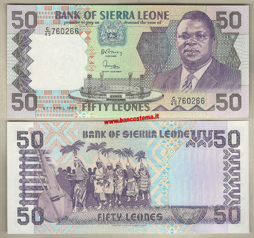 Sierra Leone P17b 50 Leones 27.04.1989 unc