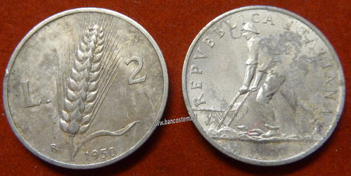 Italia 2 lire "spiga" 1950 MB