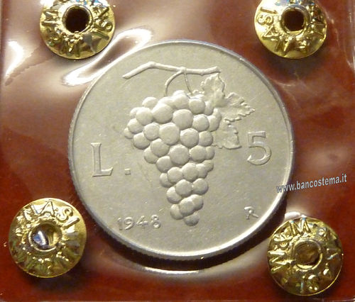 Italia 5 lire "uva" 1948 FDC