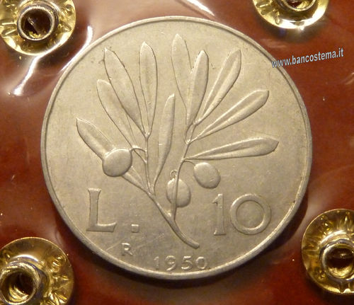 Italia 10 lire "Ulivo" 1950 SPL