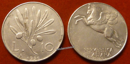 Italia 10 lire "Ulivo" 1950 BB