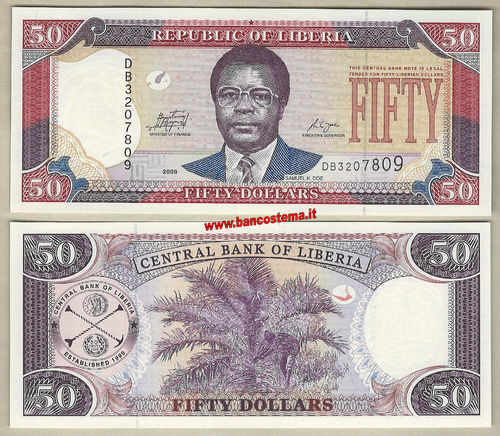 Liberia P29d 50 dollars 2009 unc