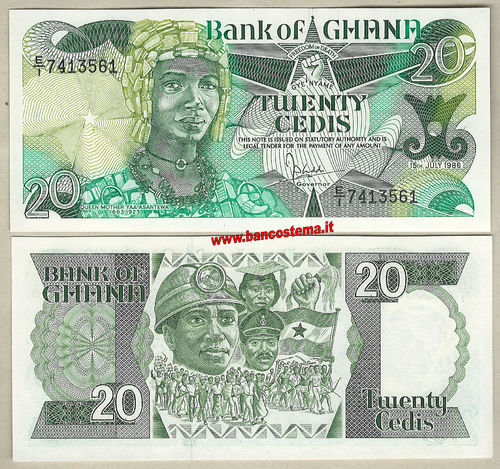 Ghana P24 20 Cedis 15.07.1986 unc
