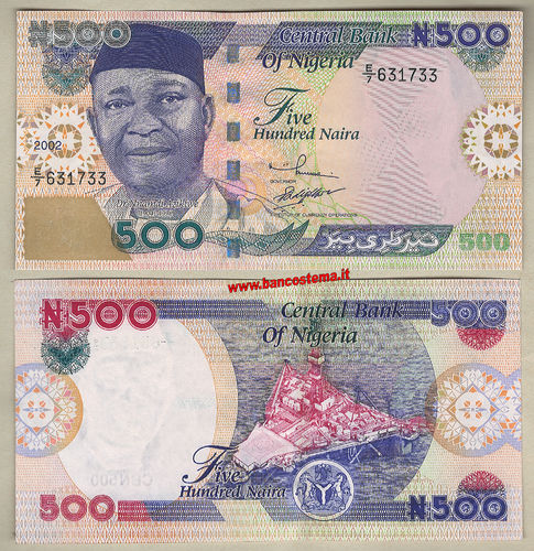 Nigeria P30a 500 Naira 2002 unc