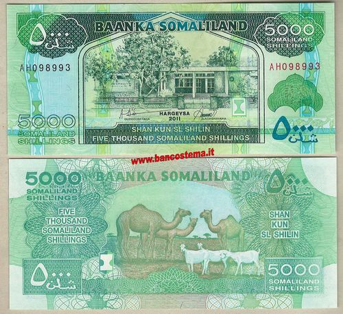 Somaliland P21a 5.000 Shillings 2011 unc