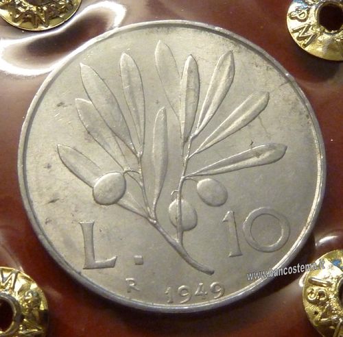 Italia 10 lire "Ulivo" 1949 BBqSPL