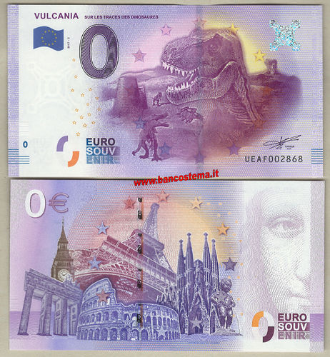Euro 0 touristiqué Vulcania sur les trace des Dinosaurser (France) 2017-3 unc