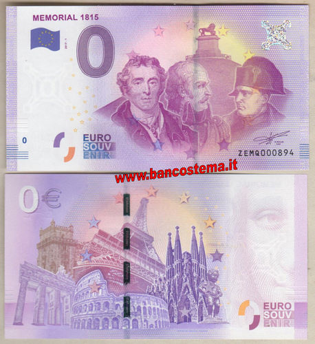 Euro 0 touristiqué Memorial 1815 (Belgium) 2017-1