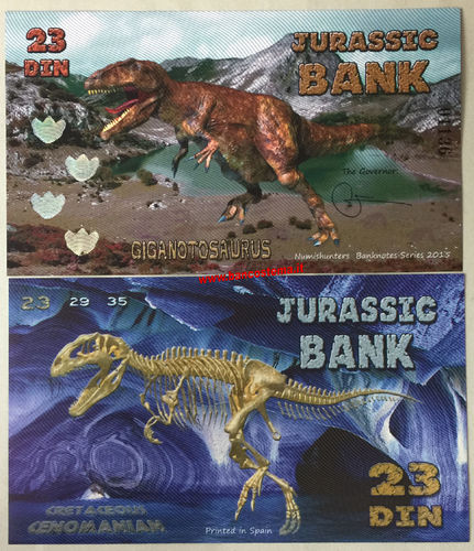 Jurassic Bank 23 Din 2015 polymer unc serie VI